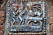 Bagan Myanmar. Dhammayazika pagoda, glazed Jataka plaques. 